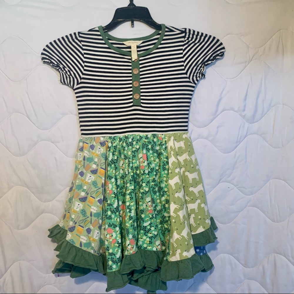 Matilda Jane 
Striped and Floral Patchwork Dress SZ 6